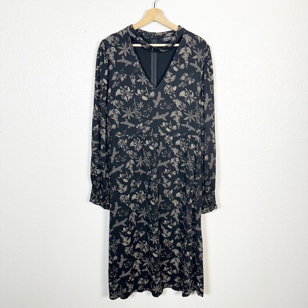 Disturbia Womens Goth Poisonous Plant Puff Sleeve Midi Dress Black Size US 12 - Picture 2 of 16